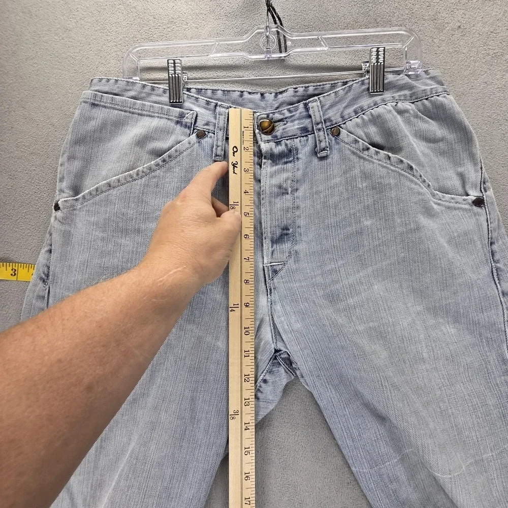 Vintage Levis Engineered Jeans Mens 33x32 Blue Twisted Button Fly Light Wash